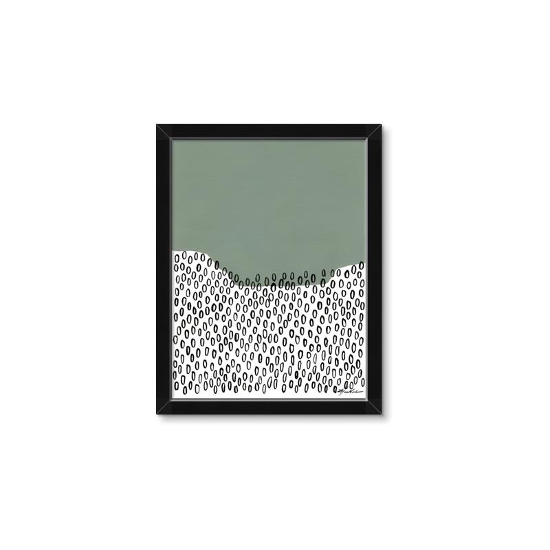 Picture of Mid Century Abstract Green  _GroupedProduct_Rectangle_Portrait_Framed_Matted_