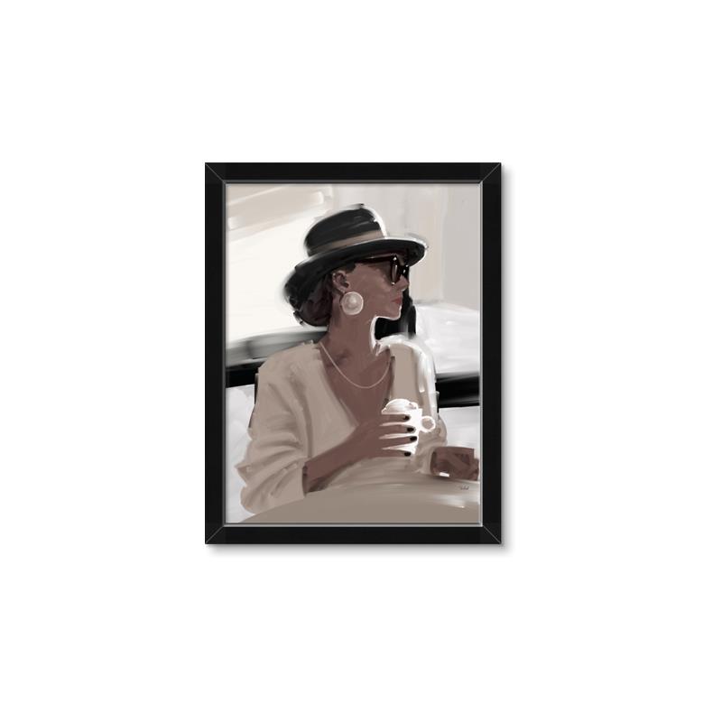 Picture of Café Girl _GroupedProduct_Rectangle_Portrait_Framed_Matted_