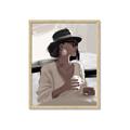 Picture of Café Girl _GroupedProduct_Rectangle_Portrait_Framed_Matted_