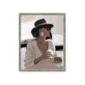 Picture of Café Girl _GroupedProduct_Rectangle_Portrait_Framed_Matted_