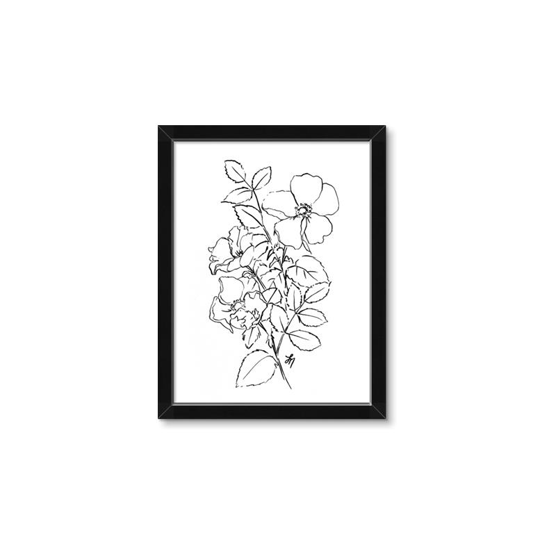 Picture of Flower Drawing _GroupedProduct_Rectangle_Portrait_Framed_Matted_