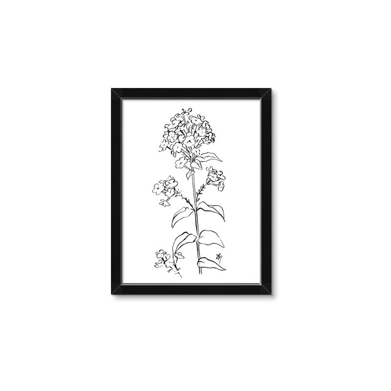 Picture of Single Hydrangea Drawing _GroupedProduct_Rectangle_Portrait_Framed_Matted_