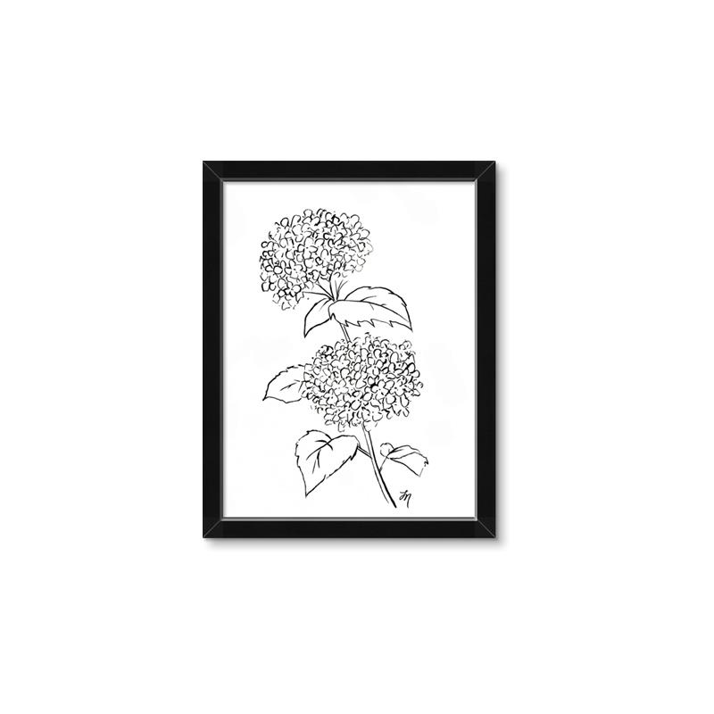 Picture of French Hydrangea Drawing _GroupedProduct_Rectangle_Portrait_Framed_Matted_