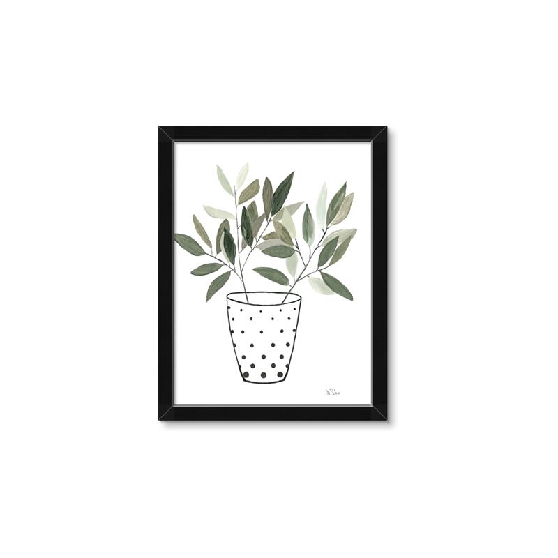Picture of Leaves in Fun Vase I _GroupedProduct_Rectangle_Portrait_Framed_Matted_
