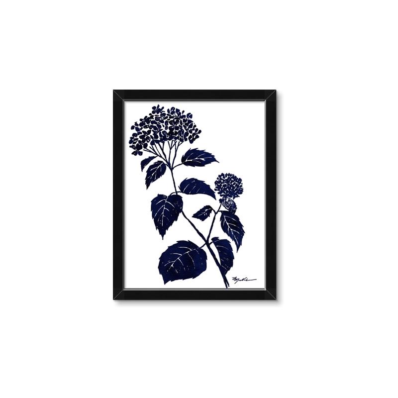 Picture of Blue Flower on White I _GroupedProduct_Rectangle_Portrait_Framed_Matted_