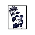 Picture of Blue Flower on White I _GroupedProduct_Rectangle_Portrait_Framed_Matted_