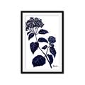 Picture of Blue Flower on White I _GroupedProduct_Rectangle_Portrait_Framed_Matted_