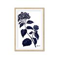 Picture of Blue Flower on White I _GroupedProduct_Rectangle_Portrait_Framed_Matted_