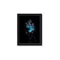 Picture of Neon Flower Girl on Black  _GroupedProduct_Rectangle_Portrait_Framed_Matted_