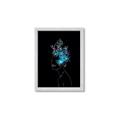Picture of Neon Flower Girl on Black  _GroupedProduct_Rectangle_Portrait_Framed_Matted_