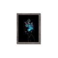 Picture of Neon Flower Girl on Black  _GroupedProduct_Rectangle_Portrait_Framed_Matted_