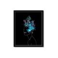 Picture of Neon Flower Girl on Black  _GroupedProduct_Rectangle_Portrait_Framed_Matted_