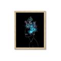 Picture of Neon Flower Girl on Black  _GroupedProduct_Rectangle_Portrait_Framed_Matted_