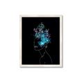 Picture of Neon Flower Girl on Black  _GroupedProduct_Rectangle_Portrait_Framed_Matted_