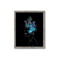 Picture of Neon Flower Girl on Black  _GroupedProduct_Rectangle_Portrait_Framed_Matted_