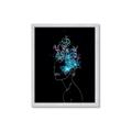 Picture of Neon Flower Girl on Black  _GroupedProduct_Rectangle_Portrait_Framed_Matted_