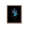 Picture of Neon Flower Girl on Black  _GroupedProduct_Rectangle_Portrait_Framed_Matted_