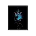 Picture of Neon Flower Girl on Black  _GroupedProduct_Rectangle_Portrait_Framed_Matted_