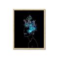 Picture of Neon Flower Girl on Black  _GroupedProduct_Rectangle_Portrait_Framed_Matted_