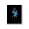 Picture of Neon Flower Girl on Black  _GroupedProduct_Rectangle_Portrait_Framed_Matted_