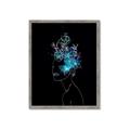 Picture of Neon Flower Girl on Black  _GroupedProduct_Rectangle_Portrait_Framed_Matted_