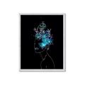 Picture of Neon Flower Girl on Black  _GroupedProduct_Rectangle_Portrait_Framed_Matted_