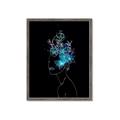 Picture of Neon Flower Girl on Black  _GroupedProduct_Rectangle_Portrait_Framed_Matted_