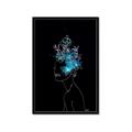 Picture of Neon Flower Girl on Black  _GroupedProduct_Rectangle_Portrait_Framed_Matted_