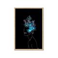 Picture of Neon Flower Girl on Black  _GroupedProduct_Rectangle_Portrait_Framed_Matted_