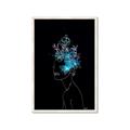 Picture of Neon Flower Girl on Black  _GroupedProduct_Rectangle_Portrait_Framed_Matted_
