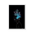 Picture of Neon Flower Girl on Black  _GroupedProduct_Rectangle_Portrait_Framed_Matted_
