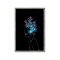 Picture of Neon Flower Girl on Black  _GroupedProduct_Rectangle_Portrait_Framed_Matted_