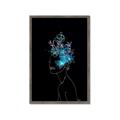 Picture of Neon Flower Girl on Black  _GroupedProduct_Rectangle_Portrait_Framed_Matted_