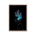 Picture of Neon Flower Girl on Black  _GroupedProduct_Rectangle_Portrait_Framed_Matted_