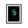 Picture of Neon Flower Girl on Black  _GroupedProduct_Rectangle_Portrait_Framed_Matted_