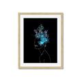 Picture of Neon Flower Girl on Black  _GroupedProduct_Rectangle_Portrait_Framed_Matted_