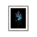 Picture of Neon Flower Girl on Black  _GroupedProduct_Rectangle_Portrait_Framed_Matted_