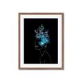 Picture of Neon Flower Girl on Black  _GroupedProduct_Rectangle_Portrait_Framed_Matted_