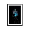 Picture of Neon Flower Girl on Black  _GroupedProduct_Rectangle_Portrait_Framed_Matted_