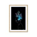 Picture of Neon Flower Girl on Black  _GroupedProduct_Rectangle_Portrait_Framed_Matted_