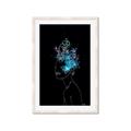 Picture of Neon Flower Girl on Black  _GroupedProduct_Rectangle_Portrait_Framed_Matted_