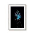 Picture of Neon Flower Girl on Black  _GroupedProduct_Rectangle_Portrait_Framed_Matted_