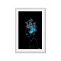 Picture of Neon Flower Girl on Black  _GroupedProduct_Rectangle_Portrait_Framed_Matted_
