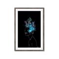 Picture of Neon Flower Girl on Black  _GroupedProduct_Rectangle_Portrait_Framed_Matted_