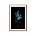 Picture of Neon Flower Girl on Black  _GroupedProduct_Rectangle_Portrait_Framed_Matted_