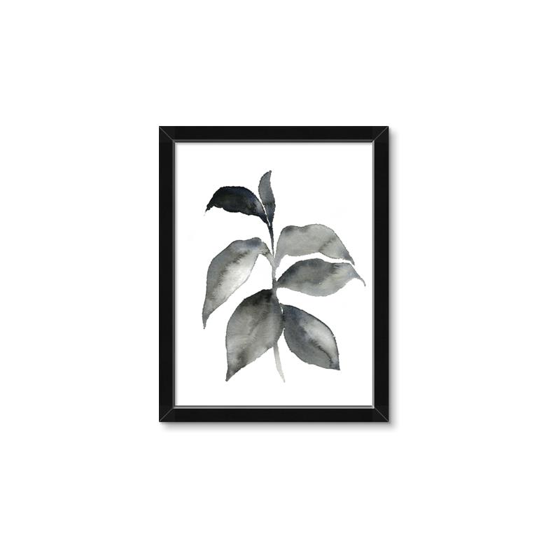 Picture of Black Watercolour Botanical II  _GroupedProduct_Rectangle_Portrait_Framed_Matted_