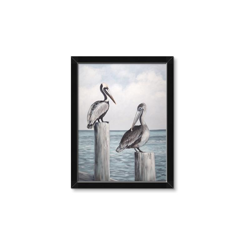 Picture of Observing Pelicans _GroupedProduct_Rectangle_Portrait_Framed_Matted_