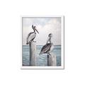 Picture of Observing Pelicans _GroupedProduct_Rectangle_Portrait_Framed_Matted_