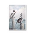 Picture of Observing Pelicans _GroupedProduct_Rectangle_Portrait_Framed_Matted_
