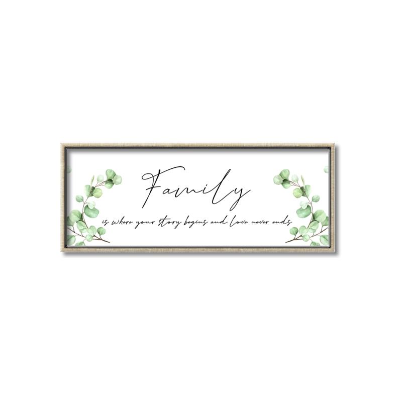 Picture of Story begins with Family _GroupedProduct_Panel_Landscape_Canvas_Framed_